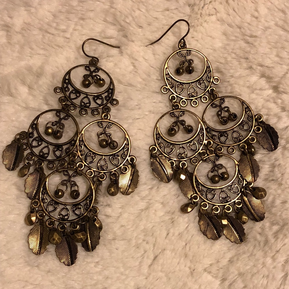 Bronze Chandelier Earrings